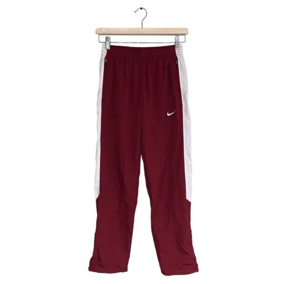 Nike Pants - Nike Storm-Fit Track Pants Vintage Ripstop Zip Running Burgundy White Size Small